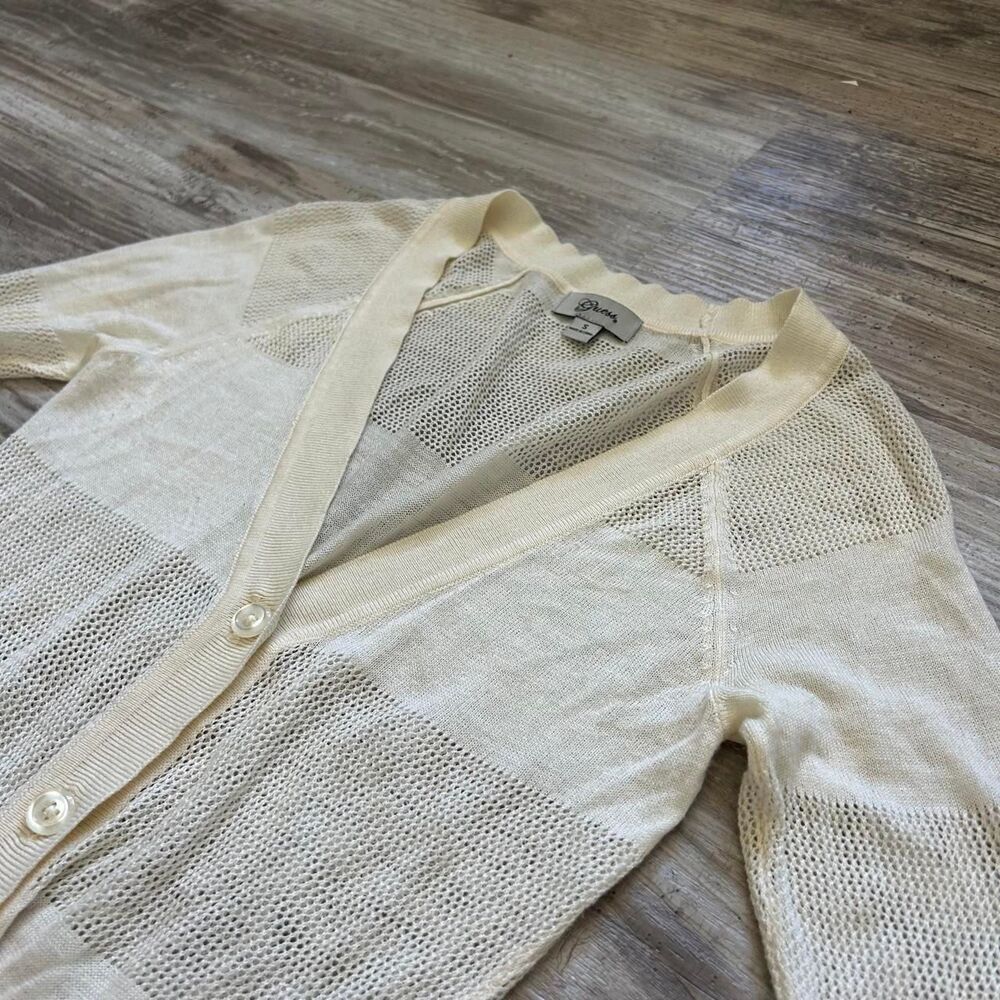 Guess Women's chic summer y2k streetwear cream mesh button up cardigan - Picture 5 of 8